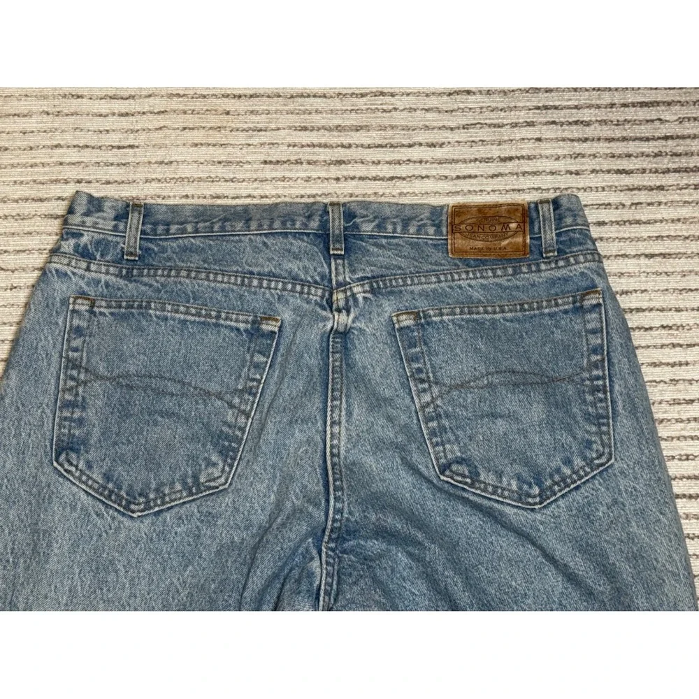 Vintage Sonoma Mens Jeans 38x32 Made in USA Light Wash Straight Leg Denim